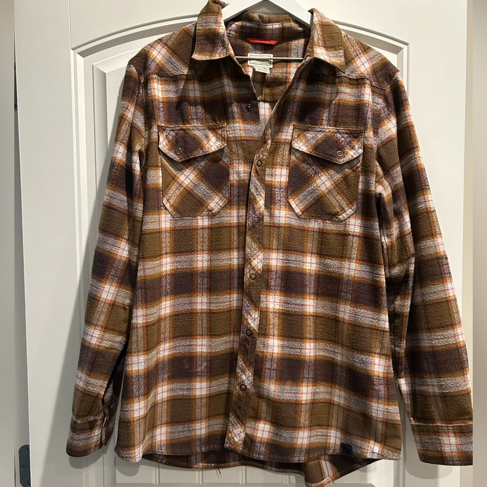 EUC LL Bean Katahdin Performance Flannel Shirt Plaid Sz L - Picture 1 of 9
